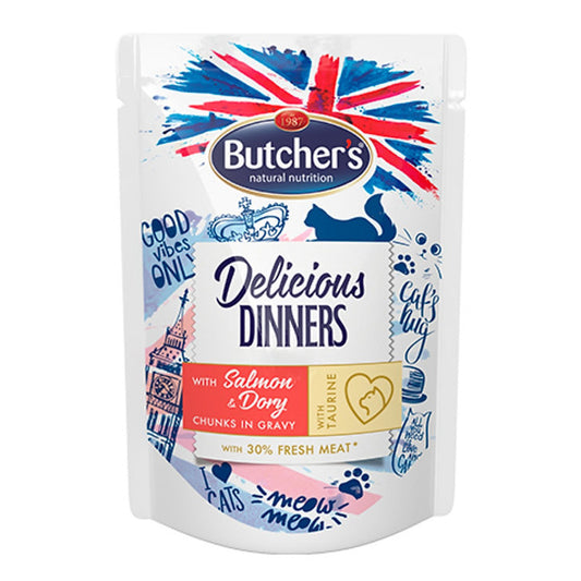 Butcher's Cat Dlicious Dinners Chunks in Gravy Pouches - 100g