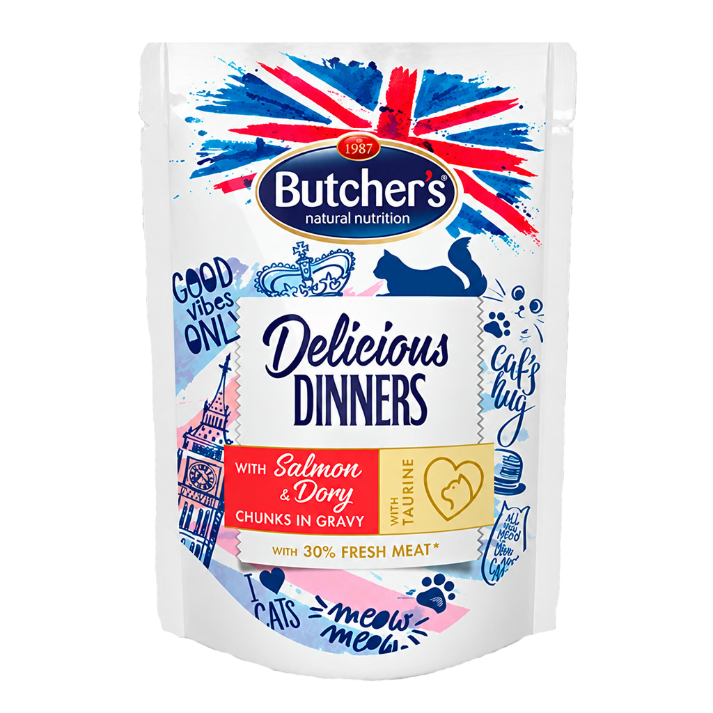 Butcher's Cat Dlicious Dinners Chunks in Gravy Pouches - 100g