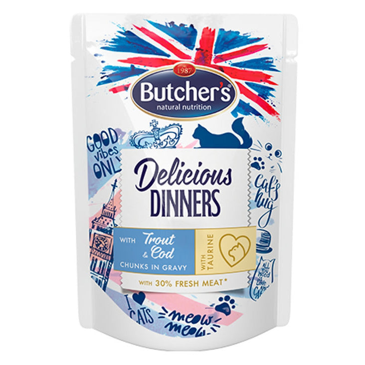 Butcher's Cat Dlicious Dinners Chunks in Gravy Pouches - 100g