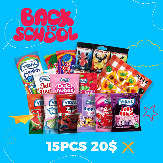 VIDAL Back to School Bundle – Mixed Jelly Bags – Set of 15 pieces